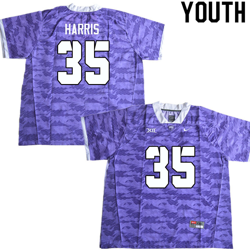Youth #35 Hilton Harris TCU Horned Frogs College Football Jerseys Sale-Purple Limited